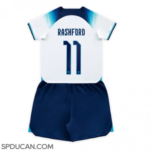 Dječji Nogometni Dres Engleska Marcus Rashford #11 Domaci SP 2022 Kratak Rukav (+ Kratke hlače)